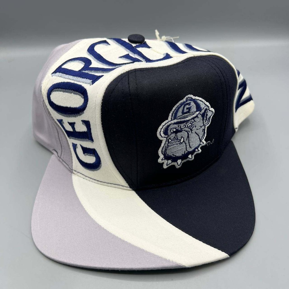 Vintage Georgetown Hoyas Hat Men Black White Gray NCAA Snap Back Cap‎ New